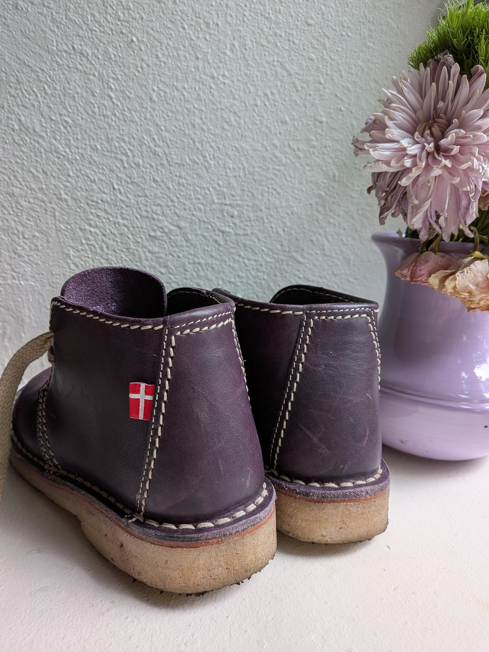 Duckfeet 36 Sjealland Plum Purple Leather Lace-Up Boots - Picture 3 of 8